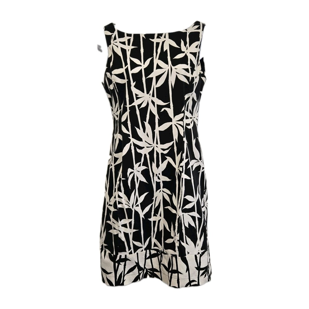 Jones New York Signature Women's Sleeveless Sheath Dress Bamboo Print Size 4